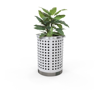 London Planter (Tall) - Steel (Laser Cut Holes) - (Stainless Steel)