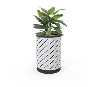 London Planter (Tall) - Steel (Laser Cut Slots) - (Powder Coated Black)