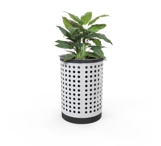 London Planter (Tall) - Steel (Laser Cut Holes) - (Powder Coated Black)