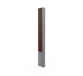 Berlin Bollard - In-Ground Galvanised - Slatted - Merbau Hardwood