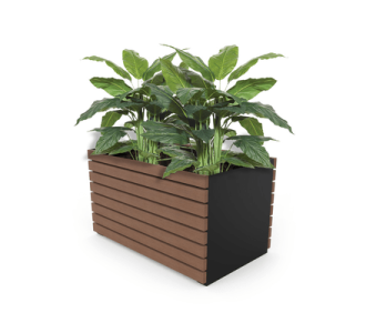 Barcelona Planter - Large Rectangular (Solid Ends) - Enviroslat Walnut