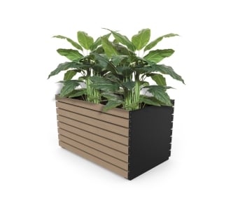 Barcelona Planter - Large Rectangular (Solid Ends) - Wood Grain Aluminium - Blonde Oak