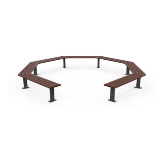 Woodville 270° Angled Bench - Merbau Hardwood (Bolt Down)