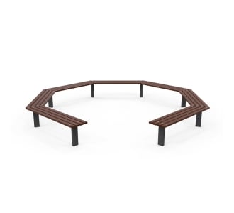 Woodville 270° Angled Bench - Merbau Hardwood (In-Ground)