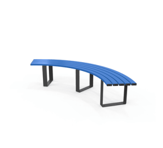 Milan Curved Bench - Blue