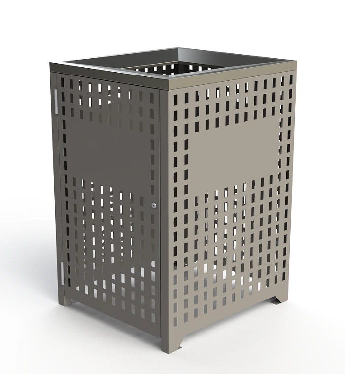 Athens Bin Enclosure - Powder Coated Laser Cut SS Open Top