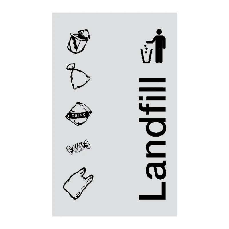 Premium Suite – Text & Waste Symbols Black (Landfill)